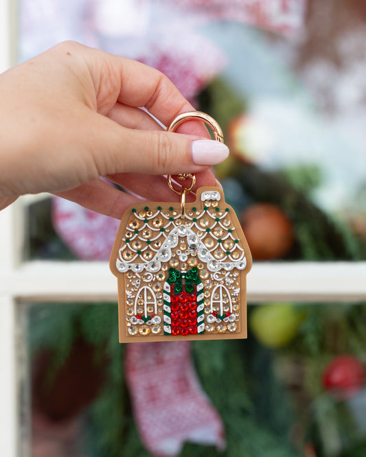 A+L Crystal Gingerbread House Bag Charm