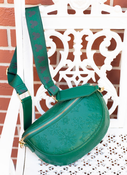 Aden + Louise Christmas Snowflake Signature Crossbody - Evergreen