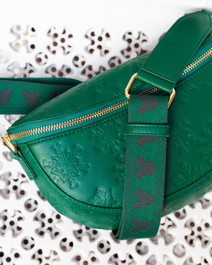 Aden + Louise Christmas Snowflake Signature Crossbody - Evergreen