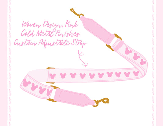 Aden + Louise Woven Pink Mouse Strap