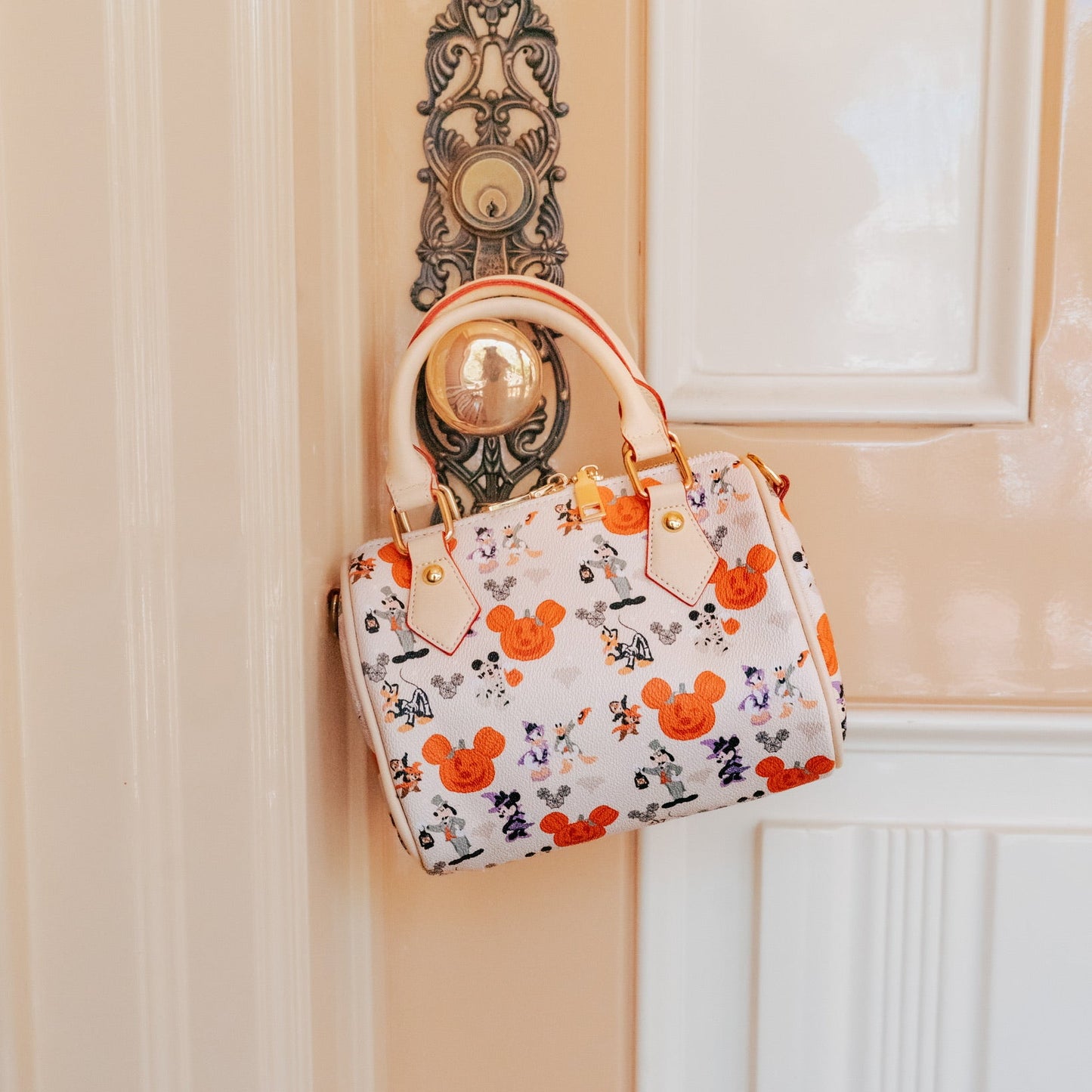 Aden + Louise Halloween Mini Duffle Bag - Beige