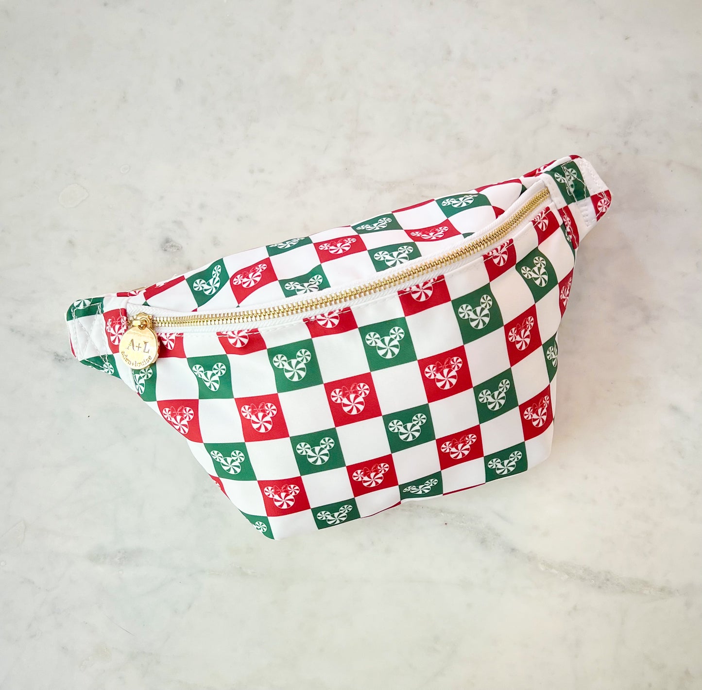 Peppermint Swirl Checkered Large Fanny Pack